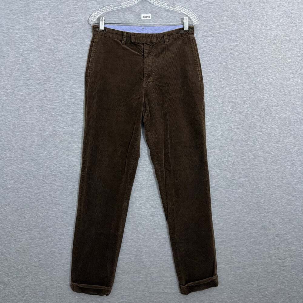 Beams Japan Men's Medium Brown Corduroy Cuffed Straight
